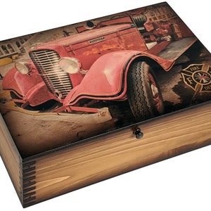 Vintage Fire Truck Wooden Memory Box - Etsy