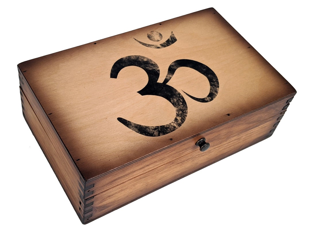 Om Yoga Symbol Medium Box - Relic Wood
