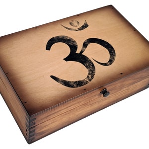 Om Yoga Symbol Medium Wood Box