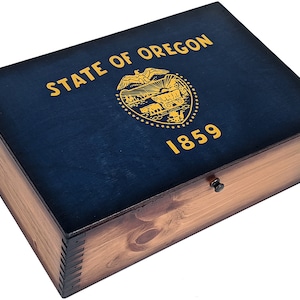 Oregon State Flag Memory Box