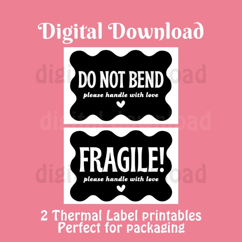 Fragile Handle With Care - Do Not Bend Packaging Sticker Small Business ...