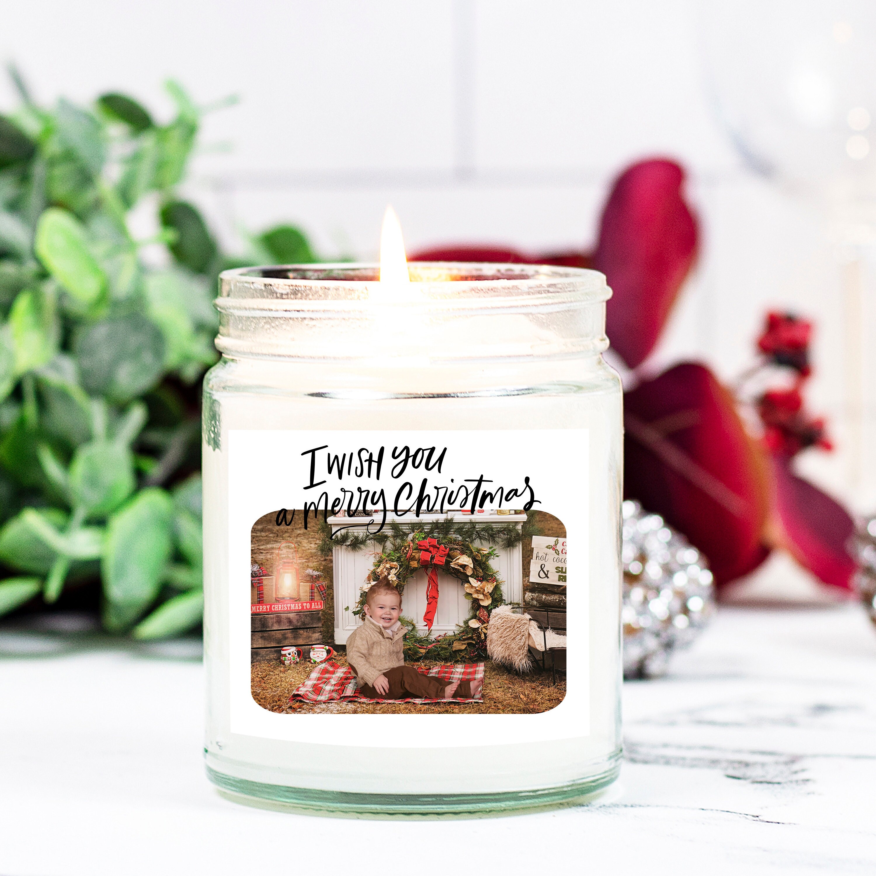 Custom Photo Candle / Gift for Grandma / Christmas Gift / Etsy