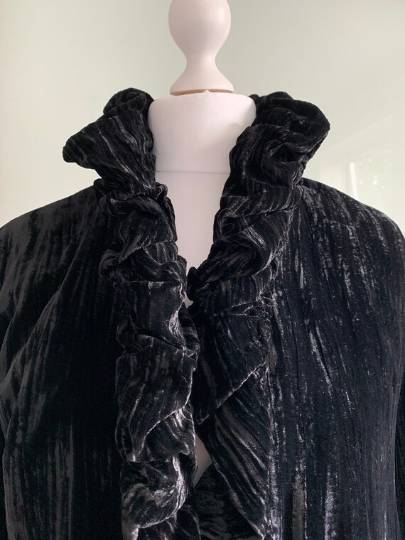 Vintage 1990's crushed velvet jacket with a high s