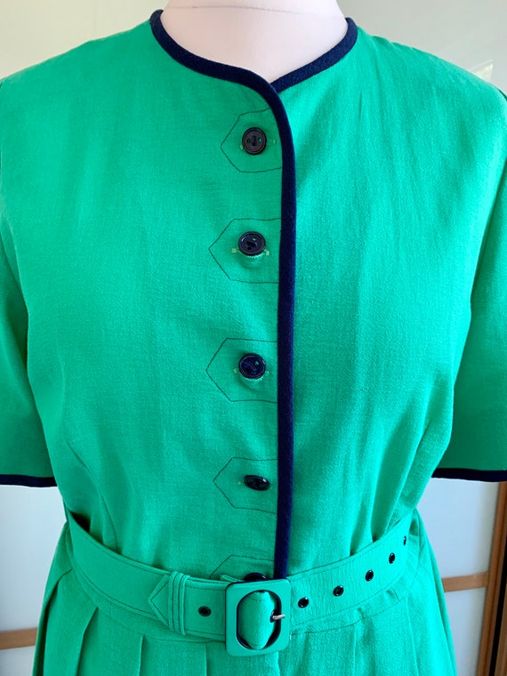 Vintage 80's Marion Donaldson green and navy midi