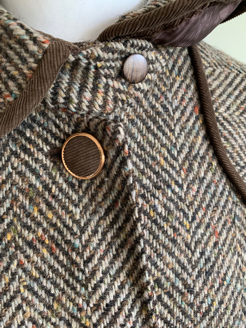 Vintage 70s brown tweed coat by /'Colin Becke of London/'