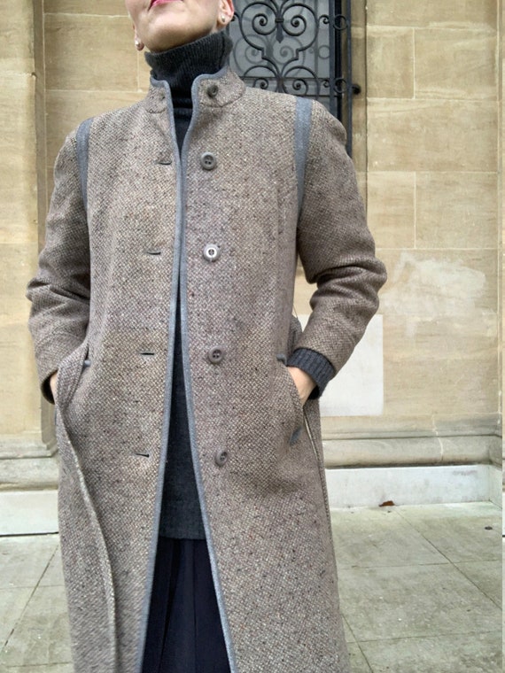 belted tweed coat