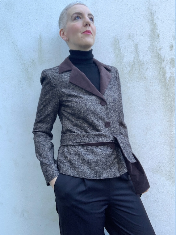 Modern vintage lightweight jacket in black/brown w