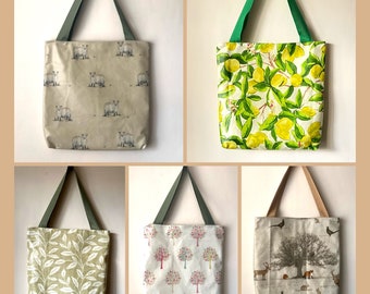 Oilcloth tote bags with zip. New Designs