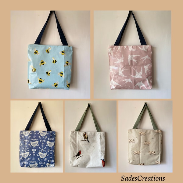 Oilcloth Tote bags with zip