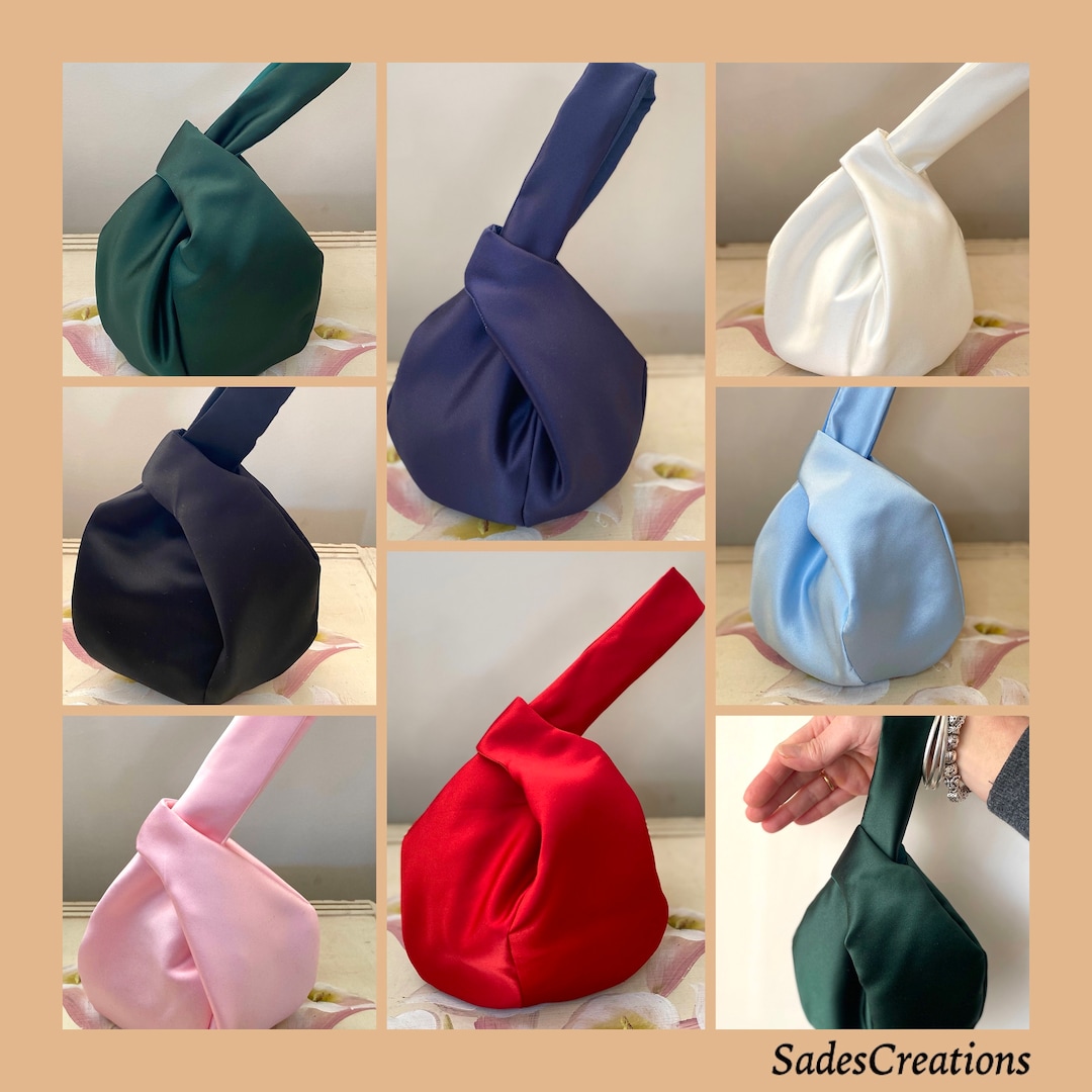 Japanese Knot Bag Made From Duchess Satin Fabric Etsy 