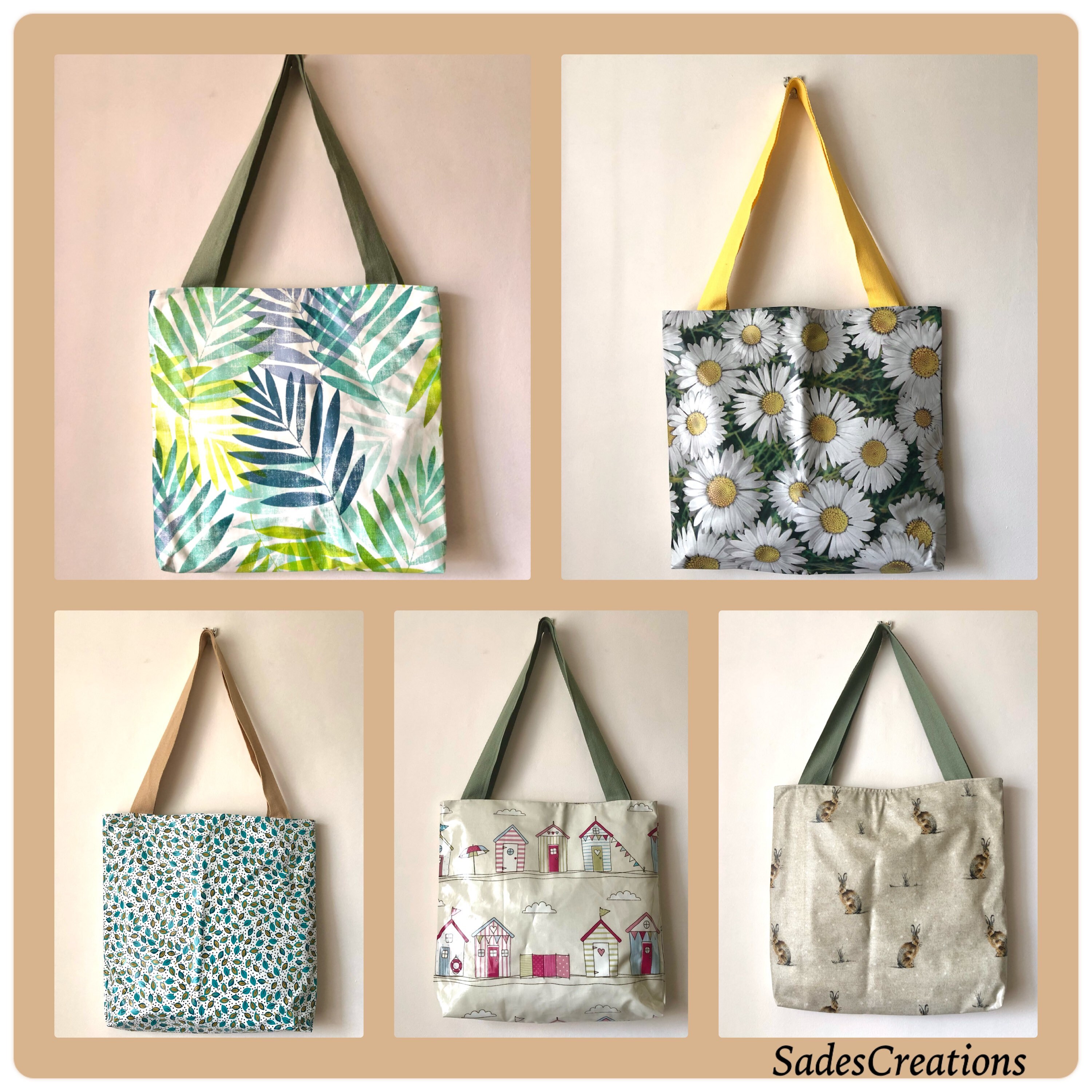 Oilcloth Tote Bags With Zip Etsy