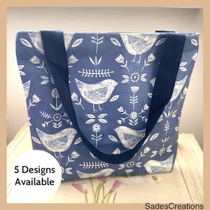 Oilcloth Tote bags with zip in 5 Designs