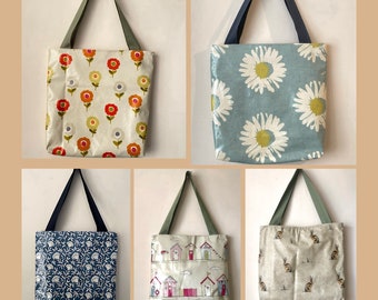 Oilcloth Tote bags with zip