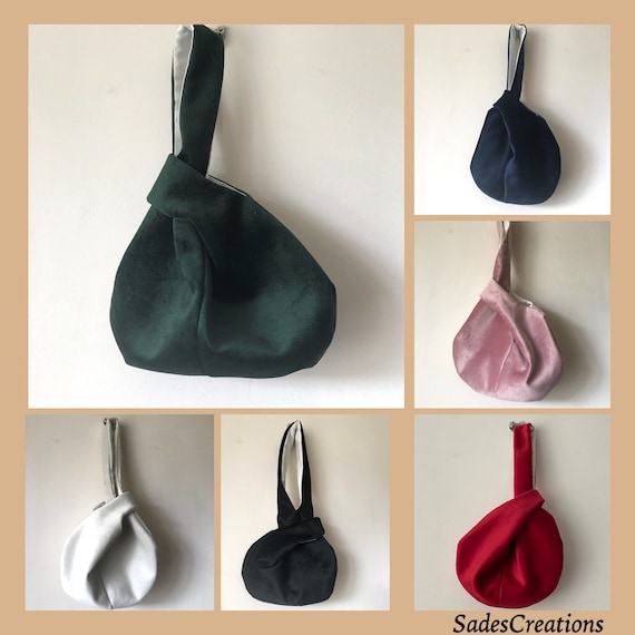 Japanese Knot Bag Made From Plush Velvet Fabric - Etsy
