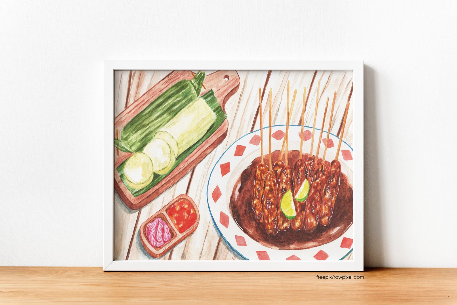 Huhn Satay Printable Food Wandkunst druckbare Küche Poster | Etsy