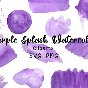 Download Watercolor Splash Clipart Svg Png Violet Splash Png Violet Etsy