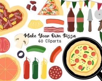 Clipart acquerello per festa della pizza: 60 vettori PNG SVG per pizza