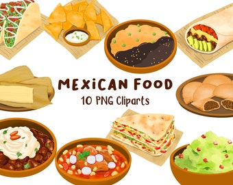 Clipart de comida mexicana para la fiesta del Cinco de Mayo, ilustración de imagen gráfica PNG