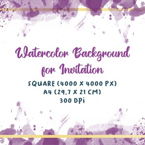 Paarse aquarel bakground, aquarel frame, aquarel rand voor foto, sociale media achtergrond, feed Instagram thema, bruiloft thema