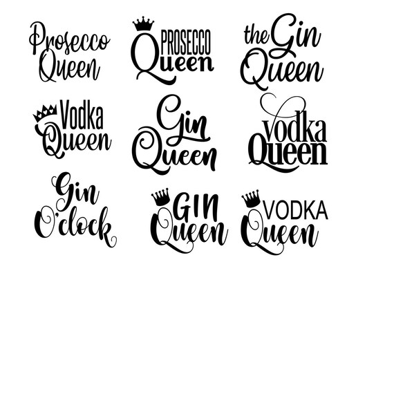 Download Gin queen vodka queen prosecco queen SVG mixed cutting ...