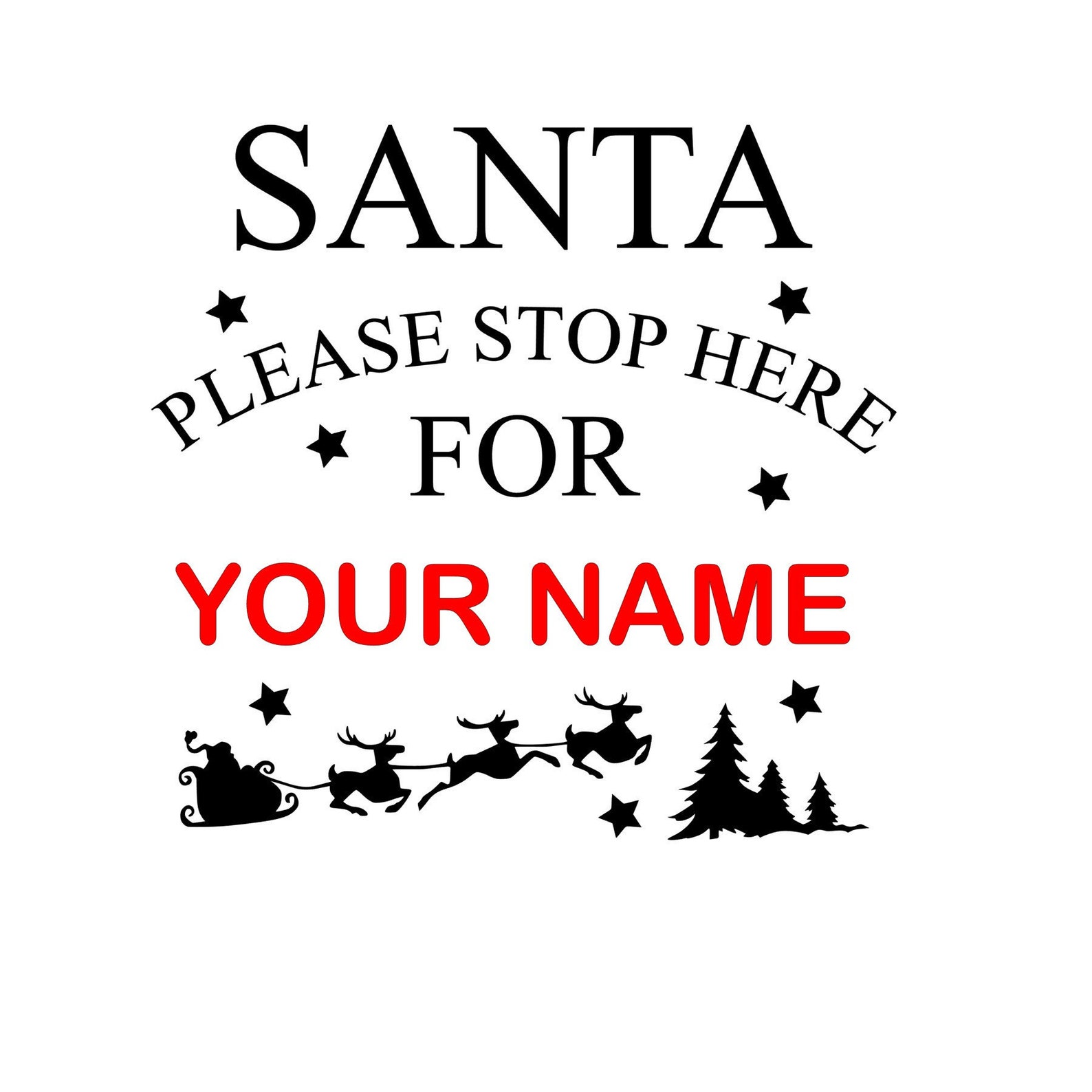 Santa Please Stop Here SVG CUT FILE Ideal for Frames/signs Add - Etsy UK
