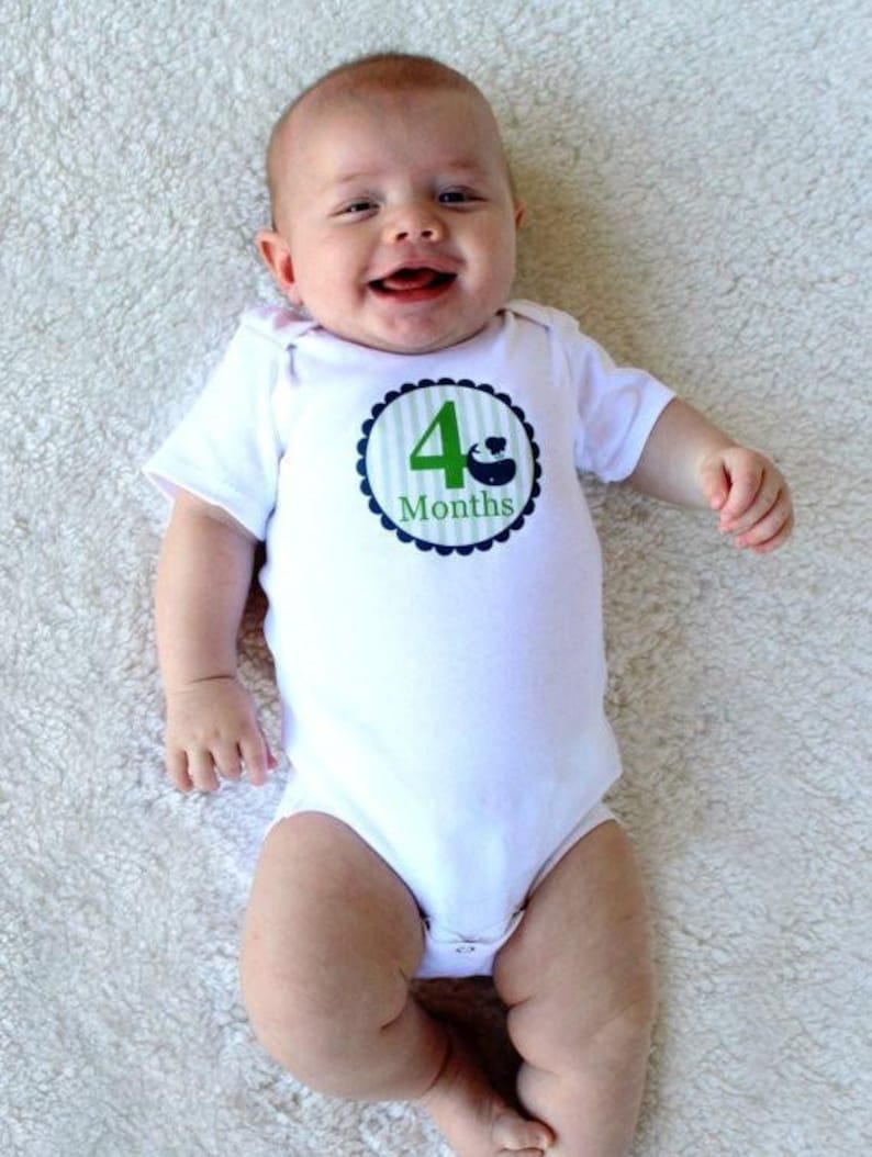 12 Monthly Bodysuits for Baby/'s 1st Year or Individual Bodysuits ~ Nautical Boy Collection