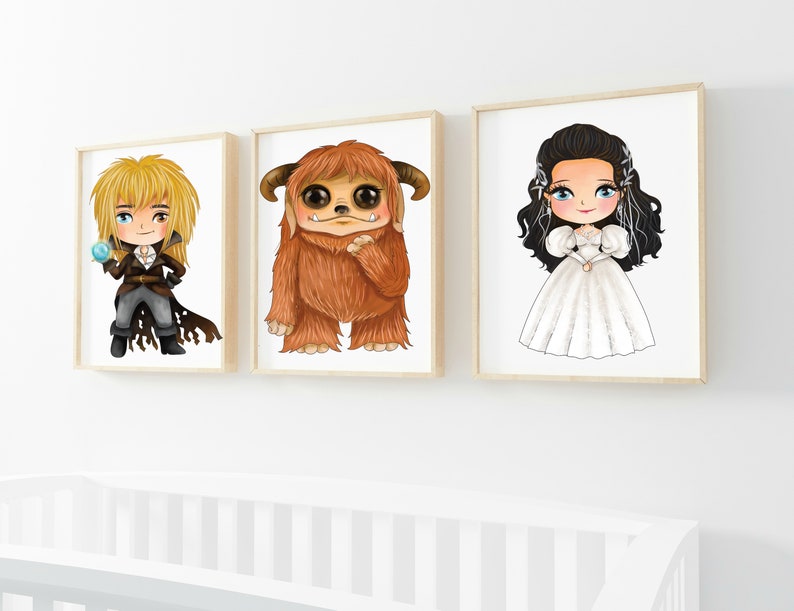 Set of 3 Labyrinth Inspired Professional Printed on Gloss card stock Prints