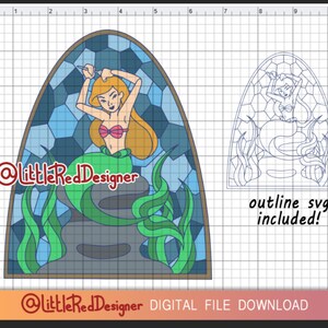 Mermaid Mandala | Stained Glass Mermaid SVG File for Cricut/Silhouette Users | Digital Download