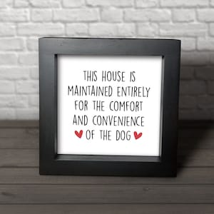 Funny Dog House Wood Sign: Tiered Tray Decor
