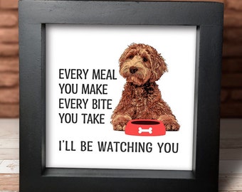 Dog Sign, Goldendoodle Sign, Doodle Dog SIgn, Dog Watching You, Wood Sign, Tiered Tray Sign, Dog Wood Sign, Small Sign, Dog Table Sign,