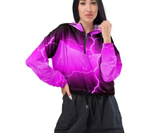 Pink lightning Women’s cropped windbreaker