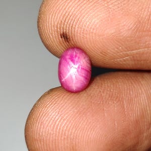 Naturlig burmesisk röd stjärnrubin cabochon, obehandlad burmesisk röd stjärnrubin ädelsten, stjärnrubin ädelstenar från gammal gruva, 8,01x6,14x4,96 mm, 2,54 karat