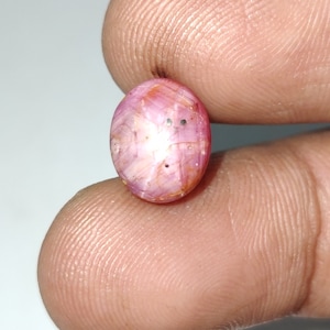 Natural Star Pink Sapphire Gemstone, Geometric Star Pink Sapphire Cabochon, Unique  Pink Star Sapphire, 11×9×6.2 mm, 6.90 Carats