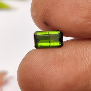 Green Tourmaline Gemstone, Faceted Green Tourmaline  Loose Stone,  Eye Clean Green Tourmaline For Jewelry Making, 8.6×5.2×3.2 Mm, 1.20 Carat