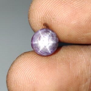 Naturlig stjärnrubin cabochon, vass stjärnrubin ädelsten, obehandlad stjärnrubin för present- och smyckestillverkning, 7,83x7,74x4,54 mm, 3,41 karat