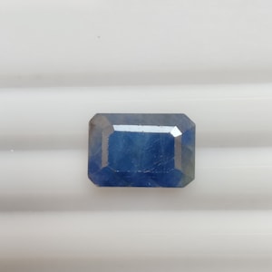 Natural Blue Sapphire Gemstone, Emerald Cut Blue Sapphire Gemstone, Faceted  Blue Sapphire Gems, 13.2x9.2x4.6 mm, 7.55