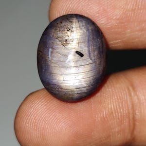 12 Rays Purple Star Sapphire Cabochon, Geometric Star Purple Sapphire Gemstone, Double Star Sapphire Cab Stone, 19×15×7.5 mm, 26.65 Carats