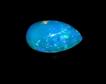 Natural Blue Ethiopian Opal Cabochon, Blue Fire Opal Gemstone, Loose Multi Fire Opal Gemstone, 16.7x10.5x6.1  mm,  5.05 carats