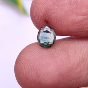 AAA Quality Natural Australian Green Sapphire Gemstone, Eye Clean Sapphire Gems, Loose Parti Sapphire, 7×5.7×2 mm, .75 Carats