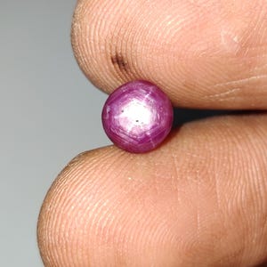Natural Red Star Ruby Cabochon, Untreated Loose Star Ruby Gemstone, Indian Star Ruby Cabochon, 7.17x7.15x3.93 mm, 2.24 Carats