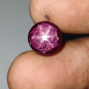 Natural Red Star Ruby Cabochon, Untreated Sharp Star Ruby Gemstone, Indian Star Ruby Cabochon, 10.10x10.05x6.6 mm, 8.18 Carats
