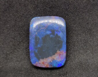 Natural Black Opal Cabochon, Australian Black And Blue Opal Loose Gemstone,  Solid Opal Cabochon , 17.5x12.4x3.4 mm, 6.65 Carats
