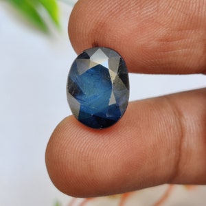 Natural Australian Blue Sapphire Gemstone, Heated Blue Sapphire Loose Gemstone, Faceted Sapphire Gems, 14.5×11×7.3mm, 12.95