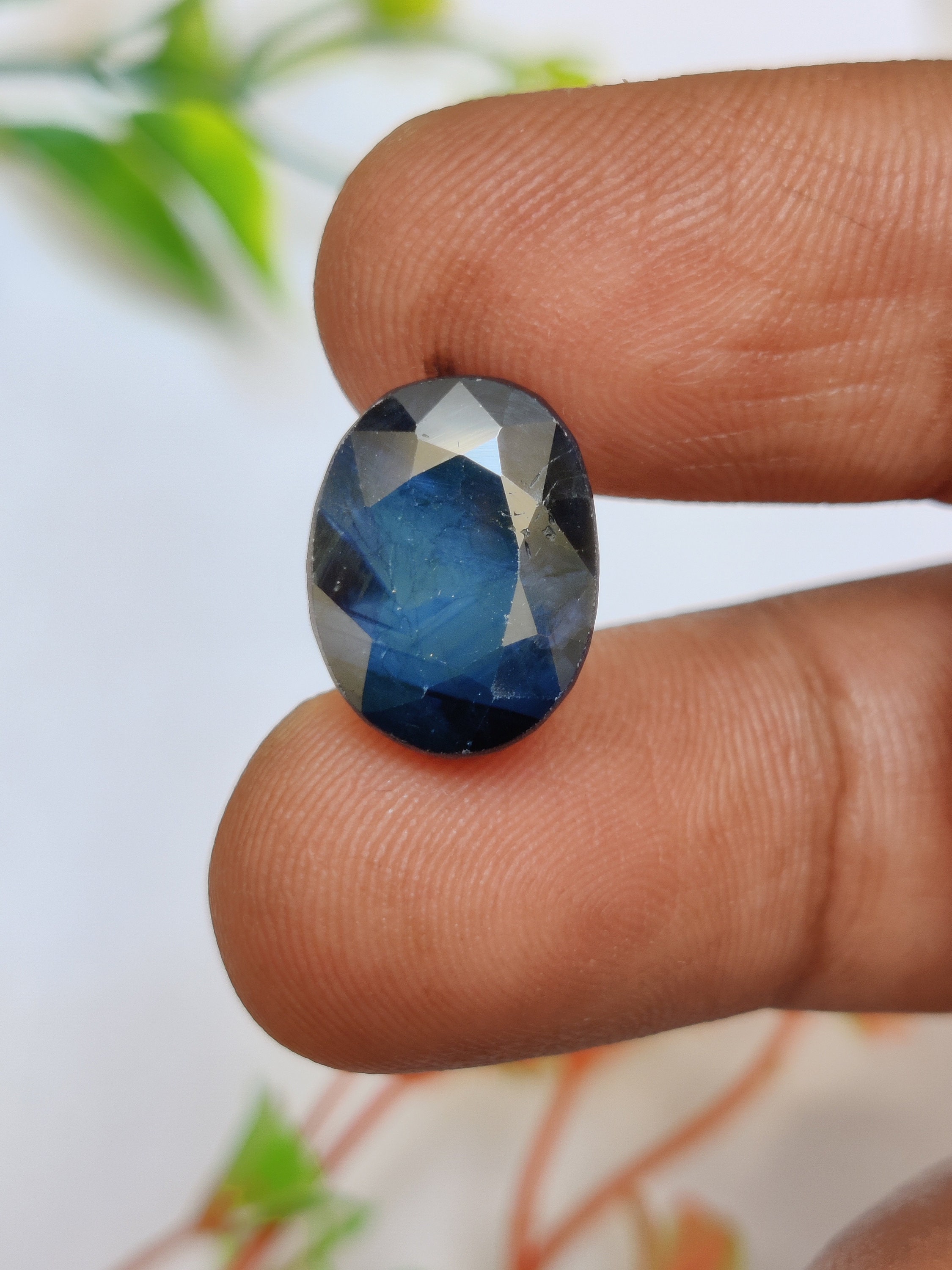 Saphir Vert-bleu Naturel D'Australie – 5x4 Mm – 0.38 Carat – Traité Diffusion