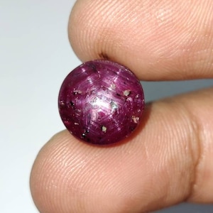 Natural Red Star Ruby Cabochon, Untreated ujLoose Star Ruby Gemstone, Indian Star Ruby Cabochon, 12.5×6  mm, 11.20 Carats