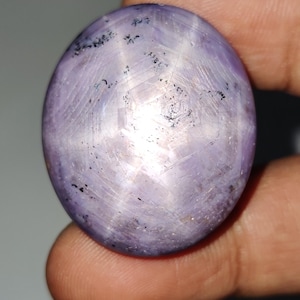 AAA Quality Star Purple Sapphire Cabochon, Large Purple Sapphire Gemstone, Certified Star Sapphire Cab, 33x28x16 mm, 163.20Carats