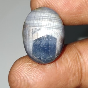 Unique  Blue Star Sapphire Cabochon, Grey Star Sapphire Gemstone, Natural Star Sapphire Gems, 20x14.8x8.2xmm,25 Carats