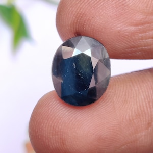 Natural Australian Greenish Blue Sapphire Gemstone, Dark Sapphire Gemstone, Faceted Green Sapphire Gems, 13.4×11.1×6 mm, 10.45 carats