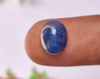 Natural Burmese Blue Sapphire Cabochon, Untreated Burma Blue  Sapphire Loose Gemstone, 12x8.5x5.6 mm, 5.65 Carats