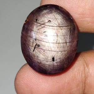 Naturlig 12-strålars stjärnrubin cabochon, sällsynt stjärnrubin, dubbel stjärnrubin ädelsten, 24x20x13 mm, 77,35 karat